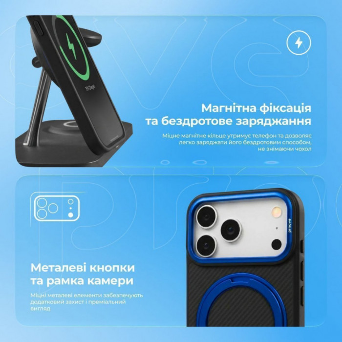 Чохол Proove Reinforce Case with Magnetic Ring для iPhone 14 Blue (PCREIP140012)