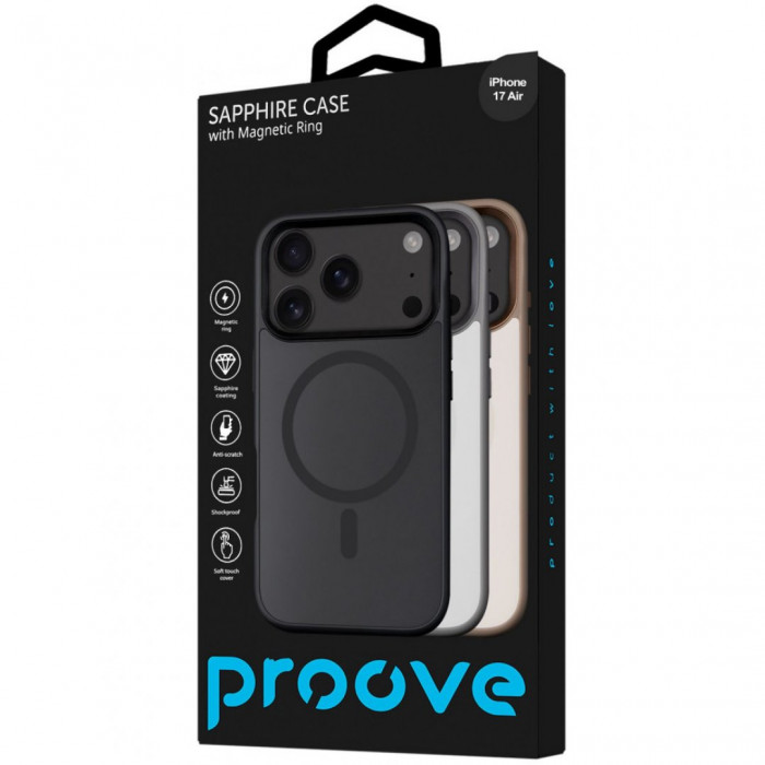 Чохол Proove Sapphire Case with Magnetic Ring для iPhone 17 Air Black Titanium (PCSAIP17AR36)