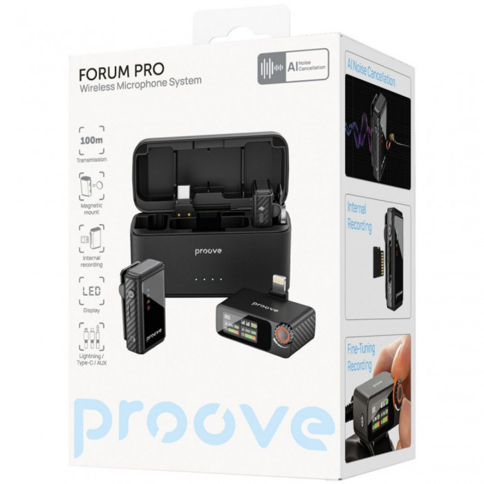 Бездротовий петличний мікрофон Proove Forum Pro Black (PFWM00000201)