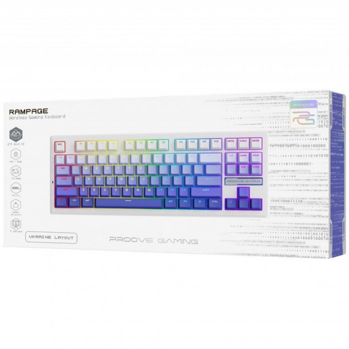 Бездротова клавіатура Proove Gaming Rampage (Ukraine Layout) Gradient Purple/Black (WKRM00022418)