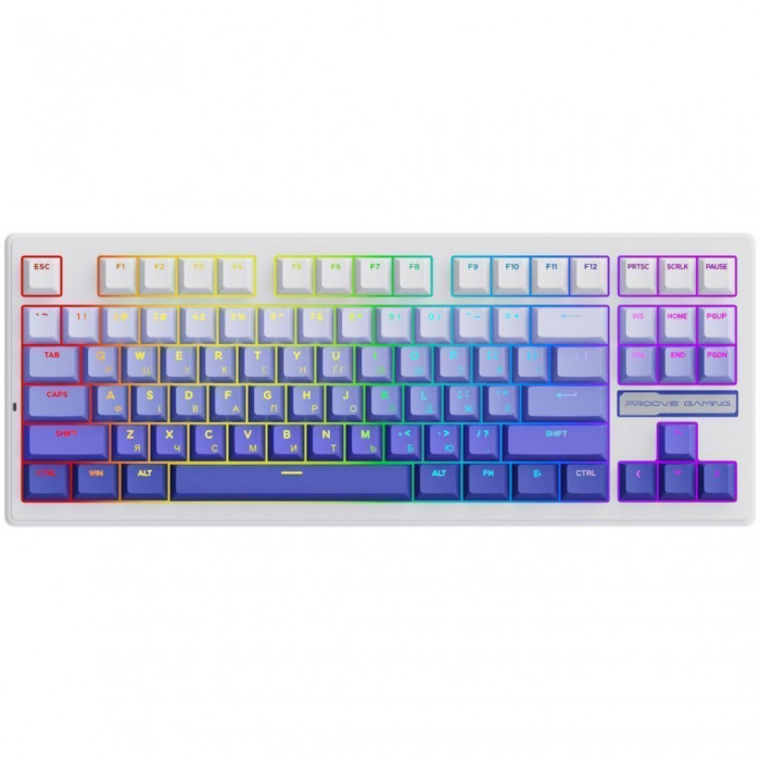 Бездротова клавіатура Proove Gaming Rampage (Ukraine Layout) Gradient Purple/White (WKRM00022419)