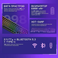 Бездротова клавіатура Proove Gaming Slicker Pro (Ukraine Layout) White/Purple (WKSLP0022417)