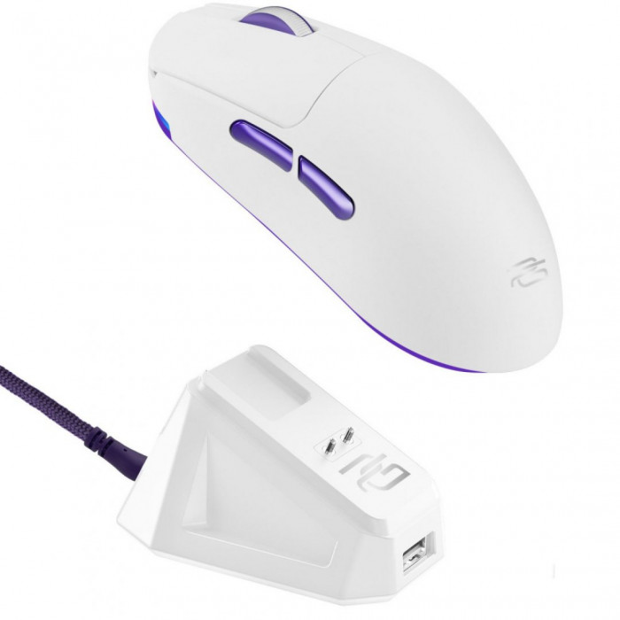 Бездротова ігрова миша Proove Gaming Superfight Wireless with charging dock White/Purple (WMSW00122002)