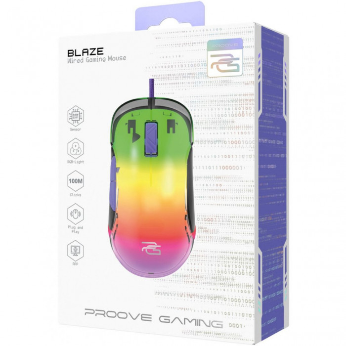 Дротова ігрова миша Proove Gaming Blaze Black/Purple (GMBL00102001)