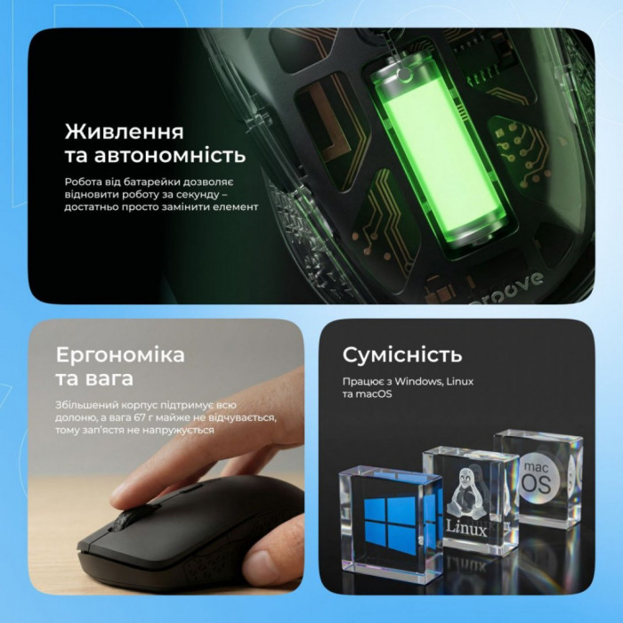 Бездротова миша Proove Sweeper White (WMSW00011002)