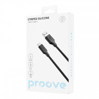 Кабель Proove Striped Silicone USB to Type-C 3A (1m) Black (CCSS60001201)