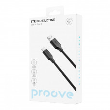 Кабель Proove Striped Silicone USB to Type-C 3A (1m) Black (CCSS60001201)