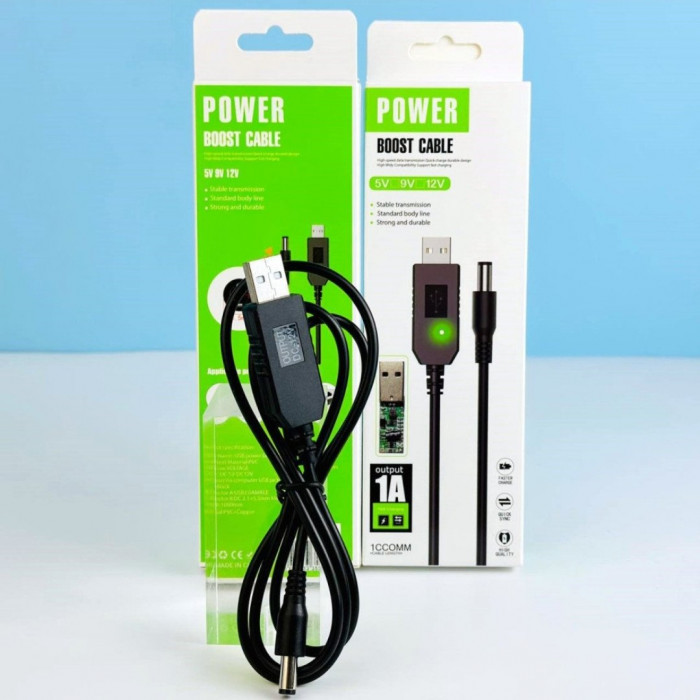 Кабель для роутера Boost Cable USB-DC12V (2,1x5,5mm) Black