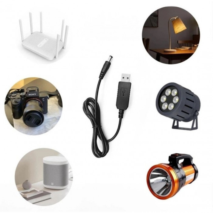 Кабель для роутера Boost Cable USB-DC12V (2,1x5,5mm) Black
