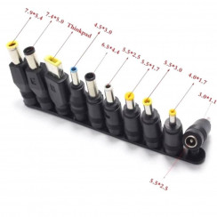 Кабель живлення для ноутбука 100W Type-C to DC 5.5х2.5 з набором перехідників 10 в 1 Black