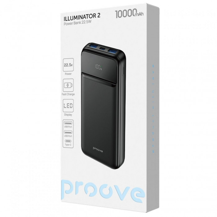 Зовнішній акумулятор Proove Illuminator 2 22.5W 10000mAh Black (PBIP10212201)