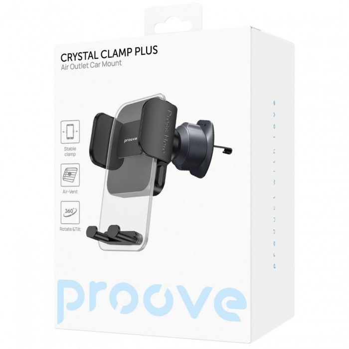 Автомобільний тримач Proove Crystal Clamp Plus Air Outlet Car Mount Black (CHCCP0000001)