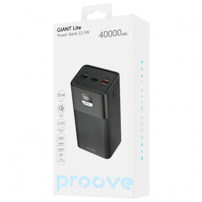 Павербанк Proove Giant Lite 22.5W 40000mAh Black (PBGI20312201)