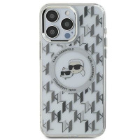 Чехол Karl Lagerfeld IML Monogram Karl & Choupette Head для iPhone 16 Pro Transparent with MagSafe (KLHMP16LHMCKMHT)