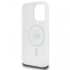 Чохол Karl Lagerfeld IML Metal Karl Head для iPhone 16 Pro Max White with MagSafe (KLHMP16XHLSKIH)
