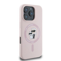 Чохол Karl Lagerfeld Silicone Karl & Choupette Ring для iPhone 16 Pro Max Pink with MagSafe (KLHMP16XSCMKCRHP)