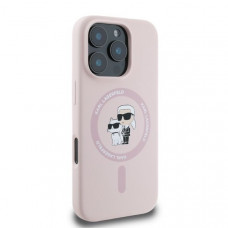 Чохол Karl Lagerfeld Silicone Karl & Choupette Ring для iPhone 16 Pro Max Pink with MagSafe (KLHMP16XSCMKCRHP)