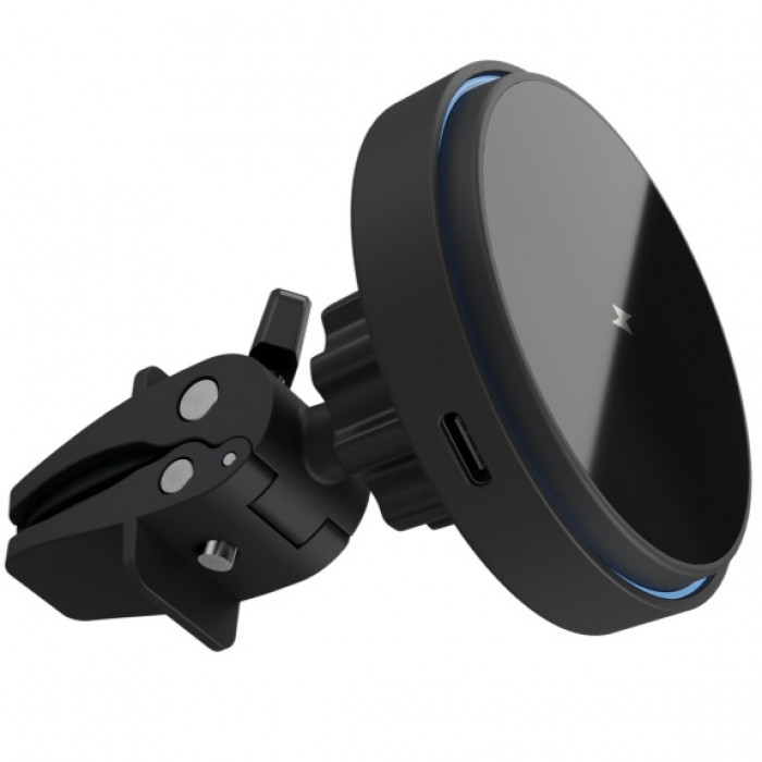 Автодержатель с беспроводной зарядкой Proove Light Circle 15W Black