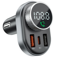 Автомобільний зарядний пристрій Proove FM Launcher Sound Link 30W (PD+QC3.0) Type-C+USB Black