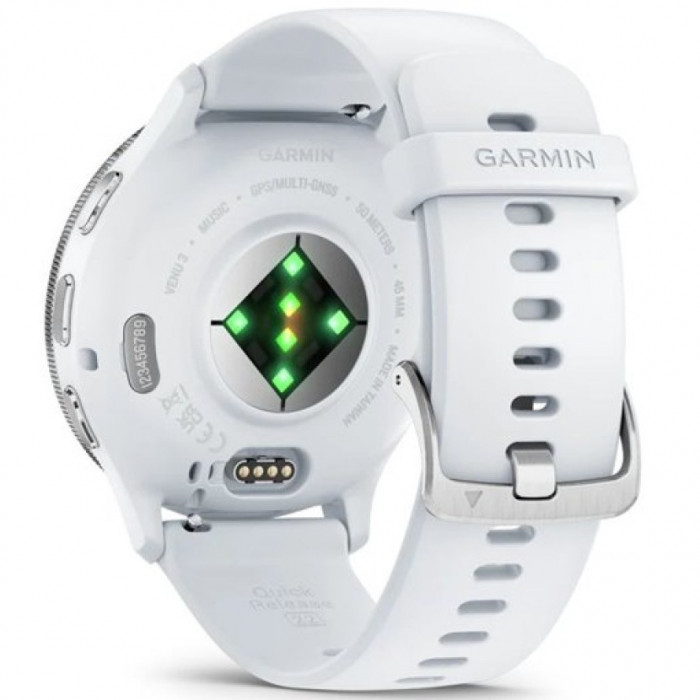 Смарт-годинник Garmin Venu 3 Silver Stainless Steel Bezel with Whitestone Case and Silicone Band (010-02784-00/50)