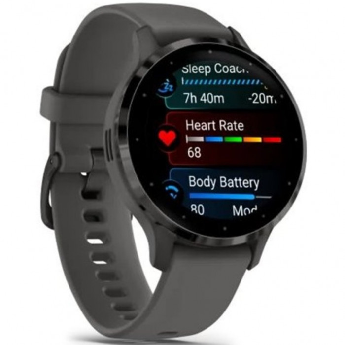Смарт-годинник Garmin Venu 3S Slate Stainless Steel Bezel with Pebble Gray Case and Silicone Band (010-02785-00/50)