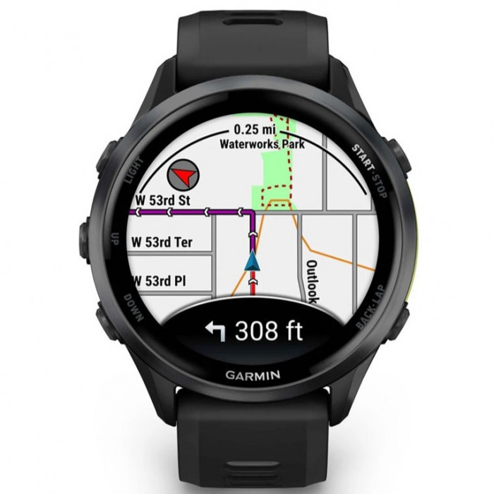 Смарт-годинник Garmin Forerunner 970 Carbon Gray DLC Titanium Bezel with Black Case and Black/Transparent White Band (010-02969-00/10/60)