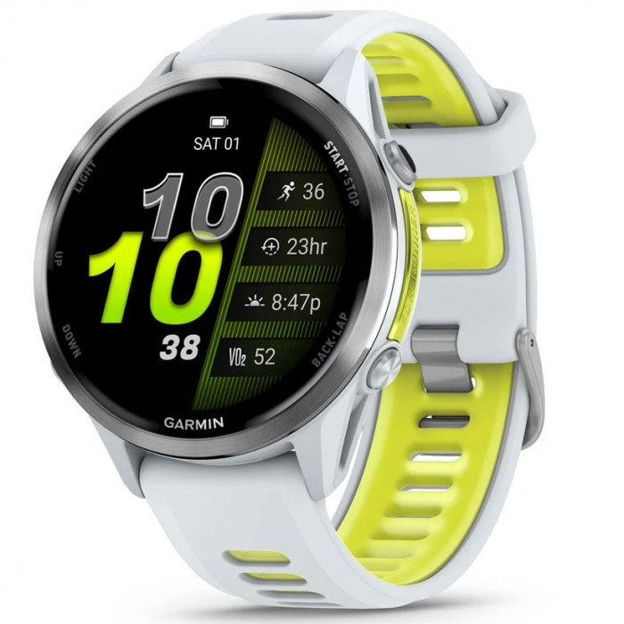Смарт-годинник Garmin Forerunner 970 Titanium Bezel with Whitestone Case and Whitestone/Tidal Amp Yellow Band (010-02969-01/11) Смарт-годинник Garmin Forerunner 970 Titanium Bezel with Whitestone Case and Whitestone/Tidal Amp Yellow Band (010-02969-01/11)