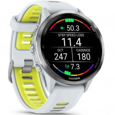 Смарт-годинник Garmin Forerunner 970 Titanium Bezel with Whitestone Case and Whitestone/Tidal Amp Yellow Band (010-02969-01/11)