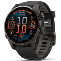 Смарт-часы Garmin Fenix 8 43mm AMOLED Sapphire Carbon Gray DLC Titanium Bezel with Black/Pebble Gray Silicone Band (010-02903-20/21/28)