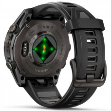 Смарт-часы Garmin Fenix 8 43mm AMOLED Sapphire Carbon Gray DLC Titanium Bezel with Black/Pebble Gray Silicone Band (010-02903-20/21/28)