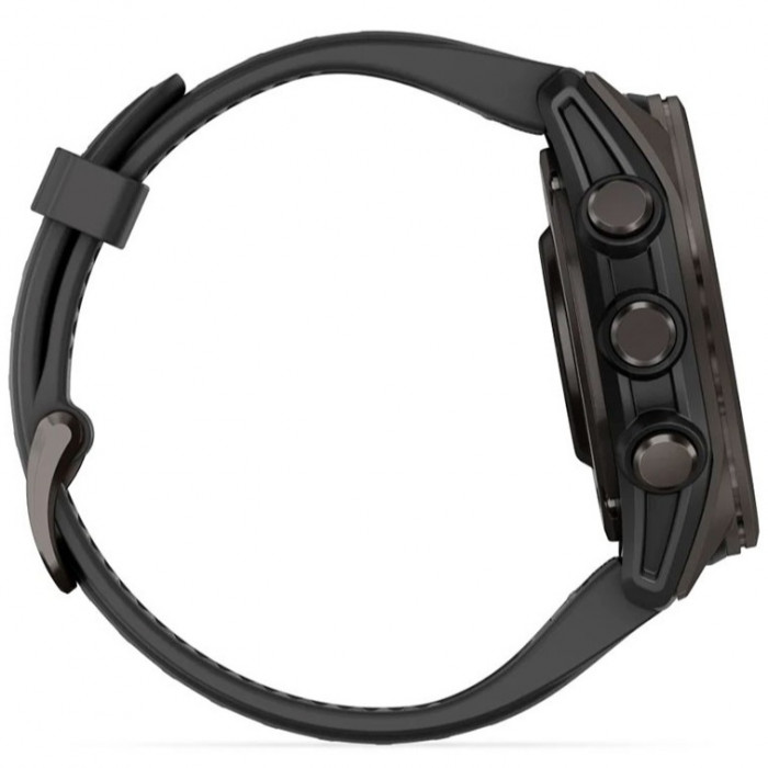 Смарт-годинник Garmin Fenix 8 43mm AMOLED Sapphire Carbon Gray DLC Titanium Bezel with Black/Pebble Gray Silicone Band (010-02903-20/21/28)