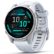 Смарт-годинник Garmin Fenix 8 43mm AMOLED Silver Bezel with Whitestone Silicone Band (010-02903-00/06)