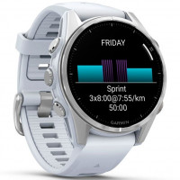 Смарт-часы Garmin Fenix 8 43mm AMOLED Silver Bezel with Whitestone Silicone Band (010-02903-00/06)