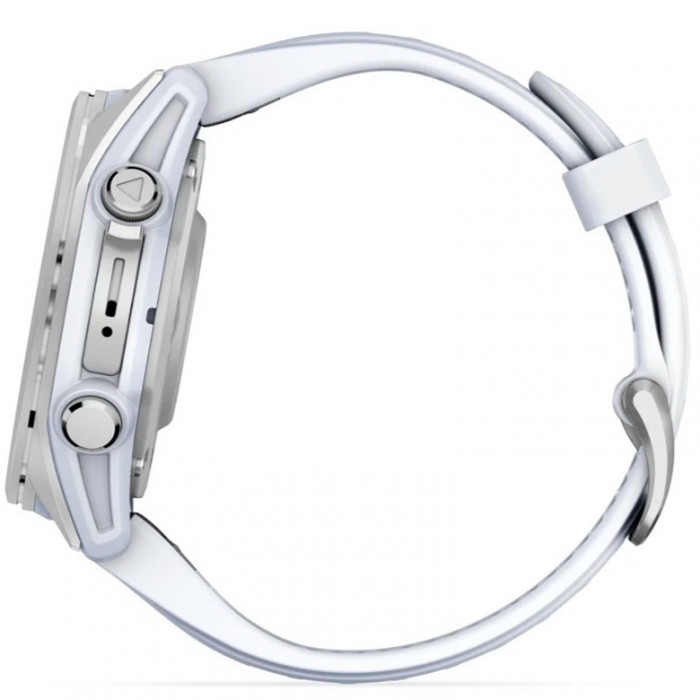 Смарт-годинник Garmin Fenix 8 43mm AMOLED Silver Bezel with Whitestone Silicone Band (010-02903-00/06)