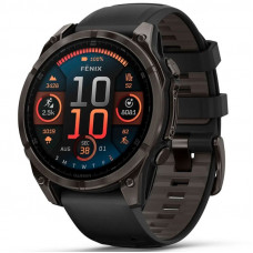 Смарт-часы Garmin Fenix 8 47mm AMOLED Sapphire Carbon Gray DLC Titanium Bezel with Black Silicone Band (010-02904-20/21/29)