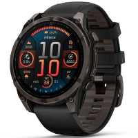 Смарт-часы Garmin Fenix 8 51mm AMOLED Sapphire Carbon Gray DLC Titanium Black/Pebble Gray Silicone Band (010-02905-20/21/63)