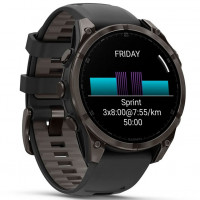 Смарт-часы Garmin Fenix 8 51mm AMOLED Sapphire Carbon Gray DLC Titanium Black/Pebble Gray Silicone Band (010-02905-20/21/63)