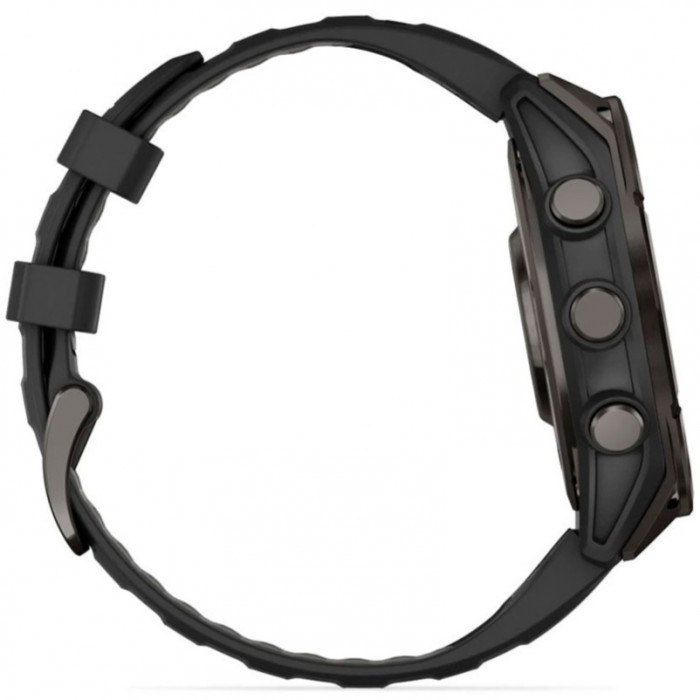 Смарт-годинник Garmin Fenix 8 51mm AMOLED Sapphire Carbon Gray DLC Titanium Black/Pebble Gray Silicone Band (010-02905-20/21/63)