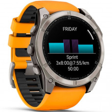 Смарт-часы Garmin Fenix 8 51mm AMOLED Sapphire Titanium Spark Orange/Graphite Silicone Band (010-02905-10/11/53)