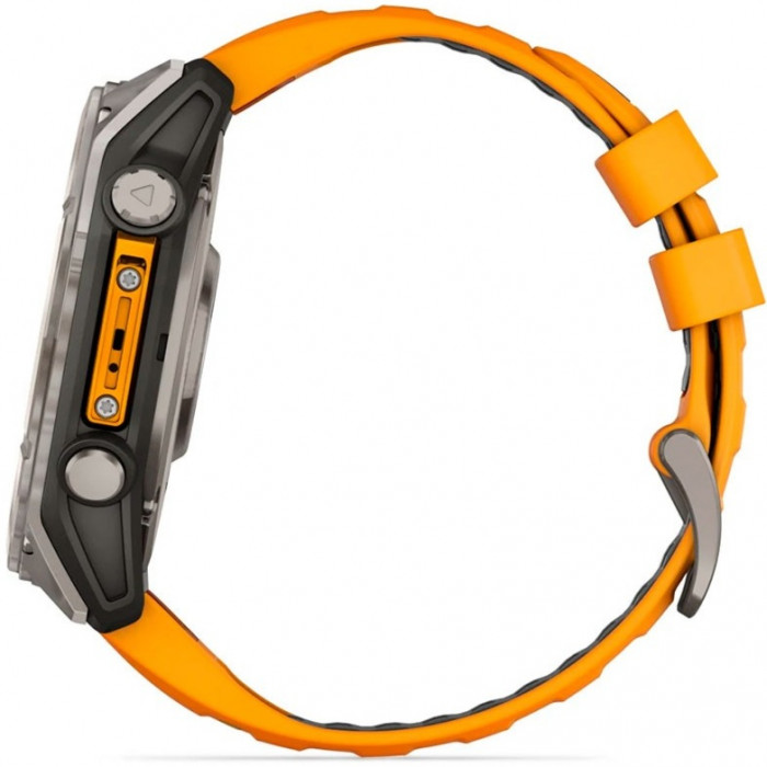 Смарт-годинник Garmin Fenix 8 51mm AMOLED Sapphire Titanium Spark Orange/Graphite Silicone Band (010-02905-10/11/53)