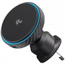 Автомобильный держатель с беспроводной зарядкой Proove Graphite Circle Qi2 15W Black (WHGC15010001)