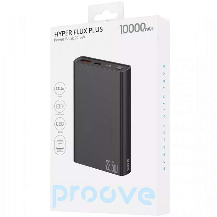 Зовнішній акумулятор Proove Hyper Flux Plus 22.5W 10000mAh Black (PBF122120001)