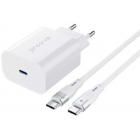 Мережевий зарядний пристрій Proove Rapid 30W USB-C + Кабель Type-C to Type-C White (WCRP30012202)