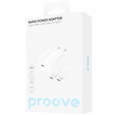 Мережевий зарядний пристрій Proove Rapid 30W USB-C + Кабель Type-C to Type-C White (WCRP30012202)
