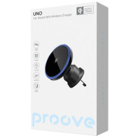 Автомобильный держатель с беспроводной зарядкой Proove UNO 15W Black (WHUN15002001)