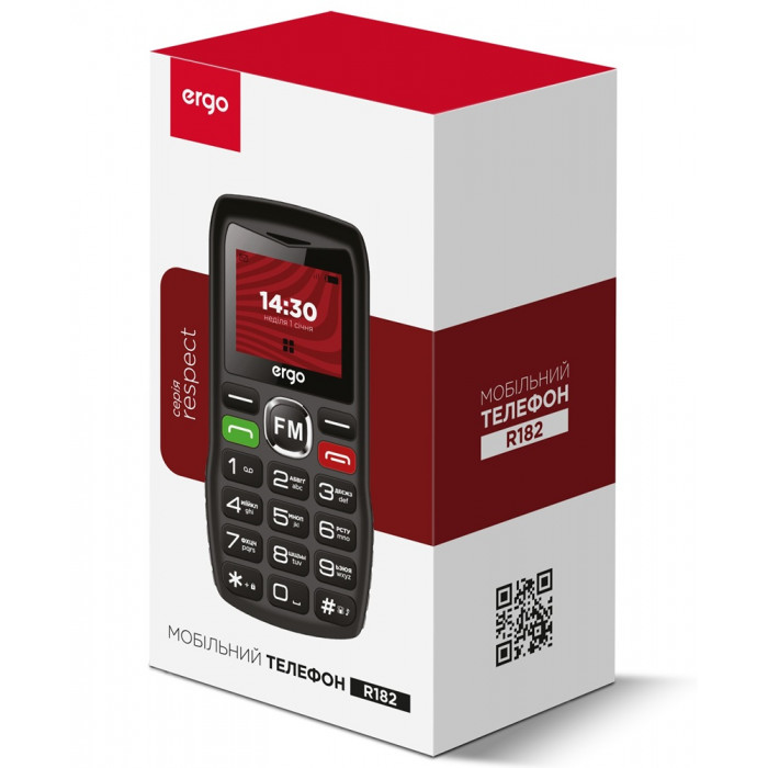 Мобильный телефон Ergo R182 Dual Sim Black
