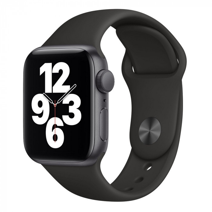 Apple Watch SE GPS 40mm Space Gray Aluminum Case with Black Sport Band (MYDP2) Восстановленный