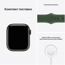 Apple Watch Series 7 45mm Green Aluminum Case with Clover Sport Band (MKN73, MKNQ3) Восстановленный