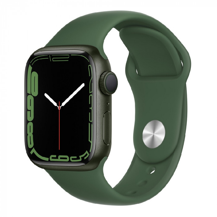 Apple Watch Series 7 45mm Green Aluminum Case with Clover Sport Band (MKN73, MKNQ3) Восстановленный