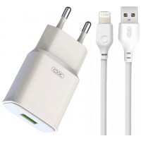 Мережевий зарядний пристрій XO L92D QC3.0 18W Lightning Cable